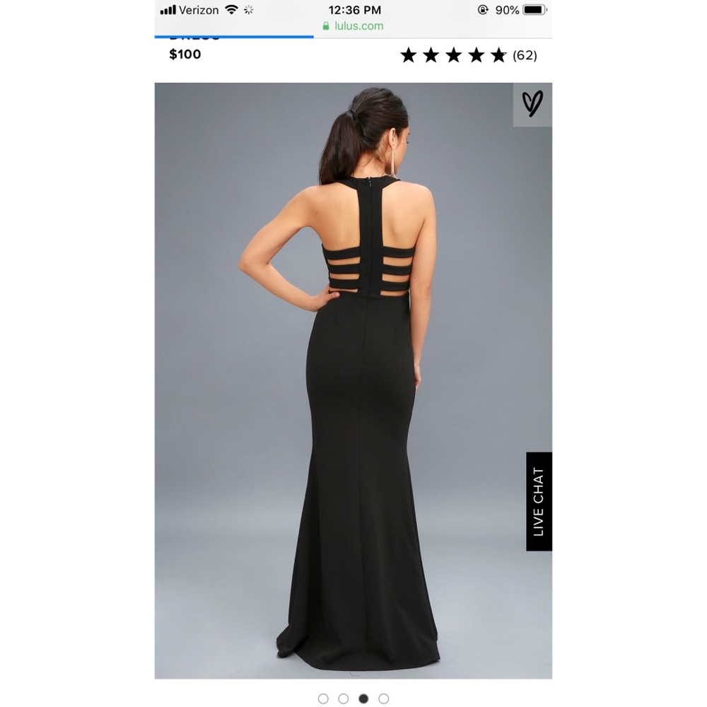 Power of wow backless black maxi Lulus size S